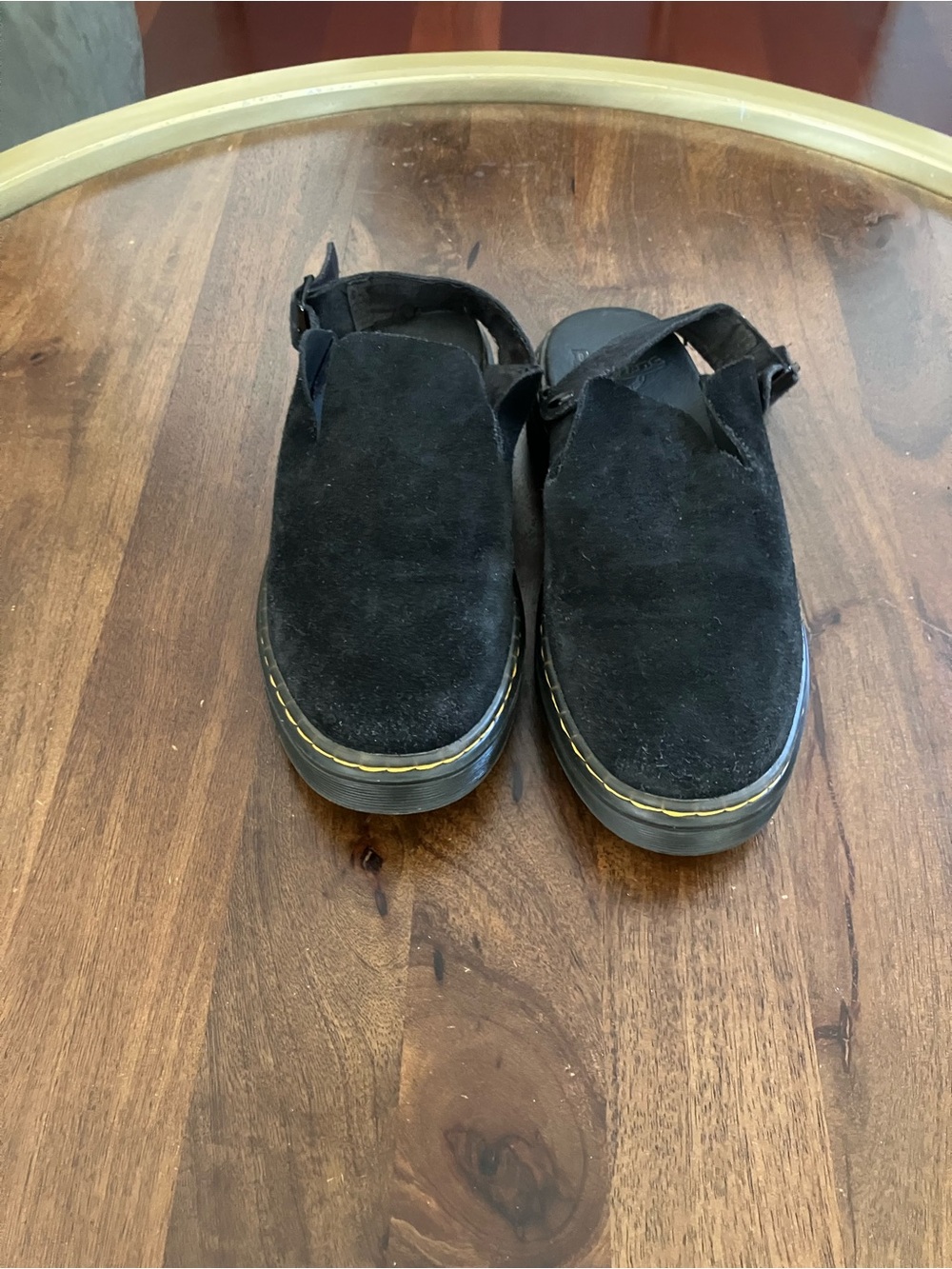 Dr. Martens Carlson Unisex Black Suede Slingback Mule Size M7 W8
